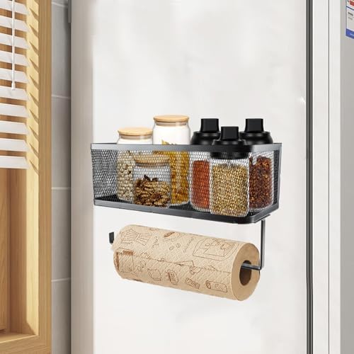 2-Tier Magnetic Paper Towel Holder with Shelf