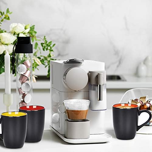 Lifecapido Set of 6 Modern Black Ceramic Coffee Mugs, 16 Ounce