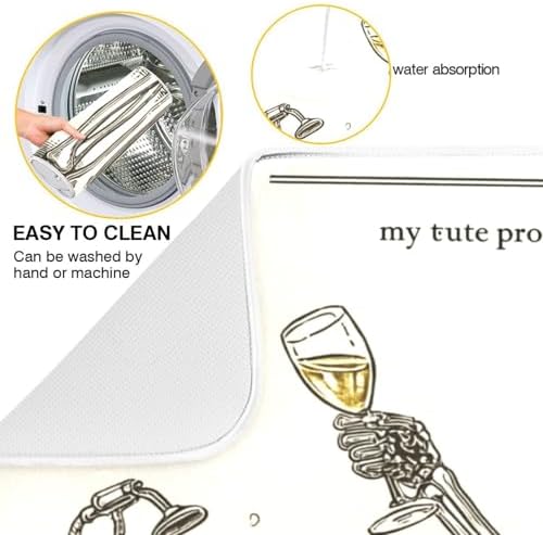 OTVEE Bathtub Wine Enjoyment Dish Drying Mat for Kitchen Counter