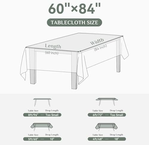 Softalker Rectangle Tablecloth, Waterproof Table Cloths Wrinkle Free