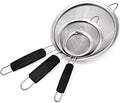 Fine Mesh Strainer Set of 3, Stainless Steel with Insulated Handle
