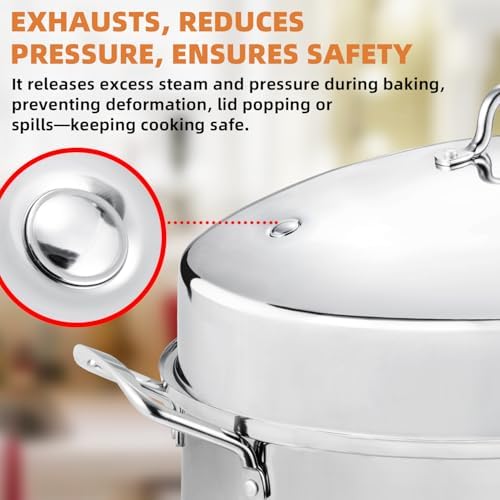 22” Large Roasting Pan with Rack and Lid,Oval Roaster Pan