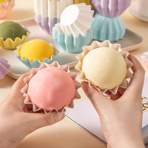100 PCS Baking Cups Cupcake Liner Flared Brioche Muffin Wrappers