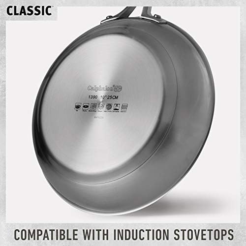 Calphalon Classic Stainless Steel Cookware Set, 10-Piece, Impact-Bonded Aluminum Base, Stay-Cool Handles, Oven Safe 450F, Silver