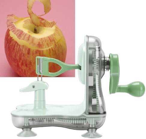 POCREATION Manual Fruit Peeler Corer Slicer, Hand Crank ABS Tool