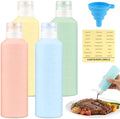 4Pcs Condiment Squeeze Bottles, 16 oz Silicone Squeeze Bottles For