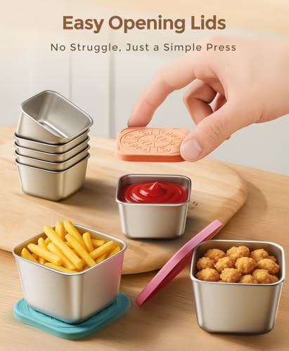 3 Pack 6oz Stainless Steel Snack Containers and 3 Pack 2oz Salad