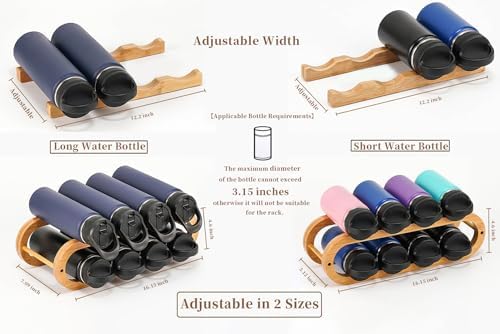 Wine Rack for Cabinet and Countertop - Adjustable in 2 Sizes - 3 Pack