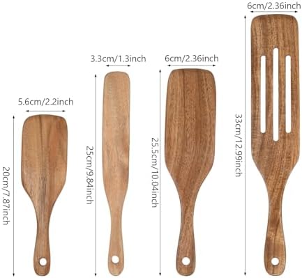 4-Piece Wooden Spurtle Utensil Set