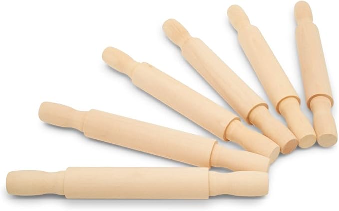 Wooden Mini Rolling Pin, 7 Inches Long, Baking in the Kitchen, Crafting and by Woodpeckers