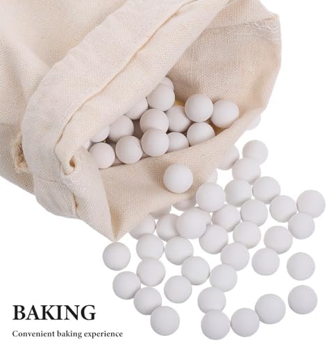 Ceramic Pie Weights for Baking Crusts, Reusable Beads with Fabric Bag