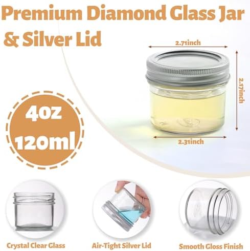 STARSIDE 4oz Glass Mason Jars, 40-Pack with Lids