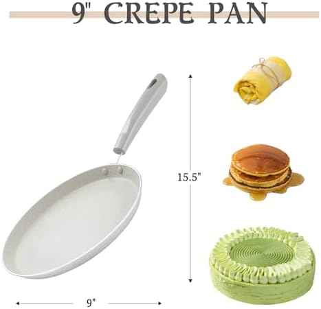 9-Inch Crepe Pan, Nonstick Dosa Pan with Spreader & Spatula