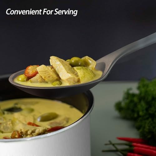 Vovoly Silicone Spoons for Cooking - Extra Large Solid & Slotted Set