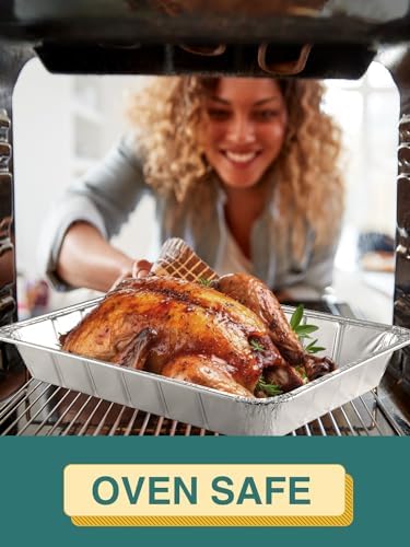 NEEBAKE 40 Pack Disposable Aluminum Pans Combo Set - 20 Large 9x13