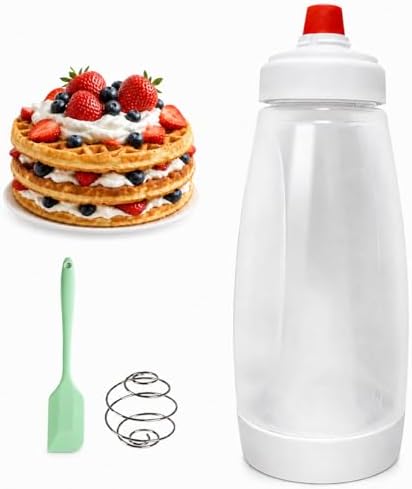 Pancake Batter Dispenser with Whisk Ball and Stand Base