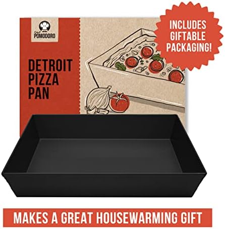 Chef Pomodoro Detroit Style Pizza Pan, 10x14in, Anodized Aluminum Deep