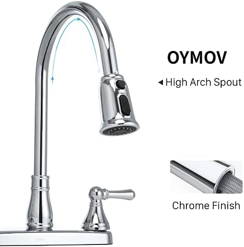 8-inch Non-Metallic RV Kitchen Faucet, Chrome