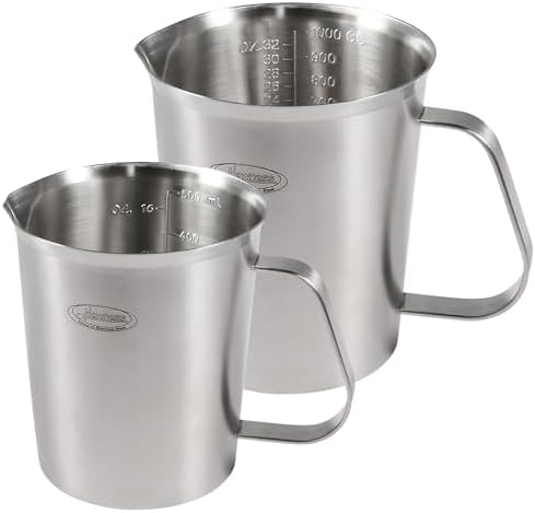 Newness 2 Pack Stainless Steel Measuring Cup, Metal Measuring Cup with