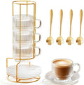 5.4 oz Espresso Cups Set of 4,Stackable Clear Glass Small Coffee Cup