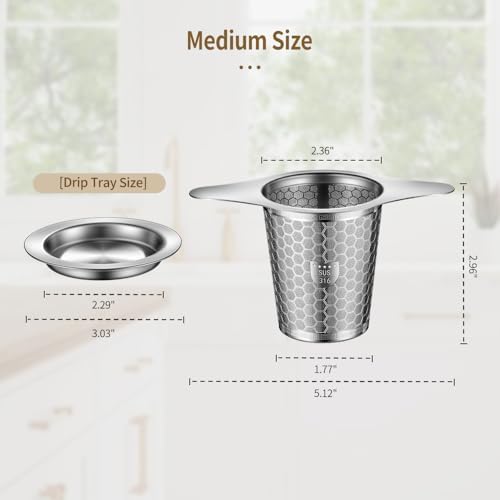 2Pack Tea Infuser Strainers, 316 Stainless Steel Loose Leaf Tea