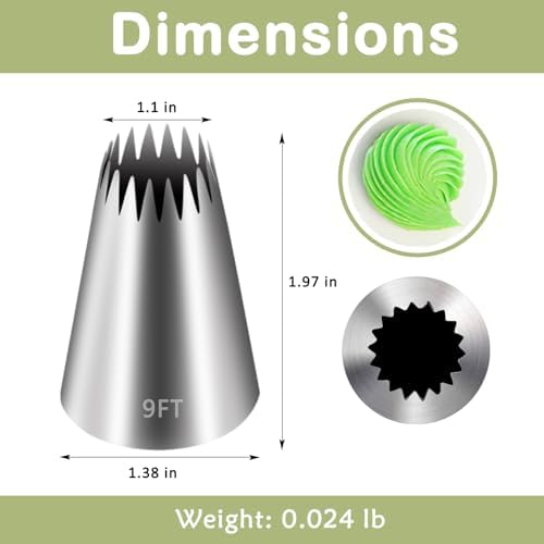 FANTEXY 9FT Large Piping Tips, 3 Pieces