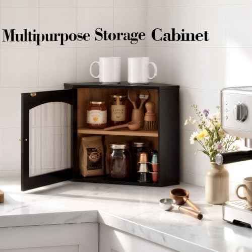 LAMU Corner Bread Box for Kitchen Countertop, Bamboo Wood Bread Storage