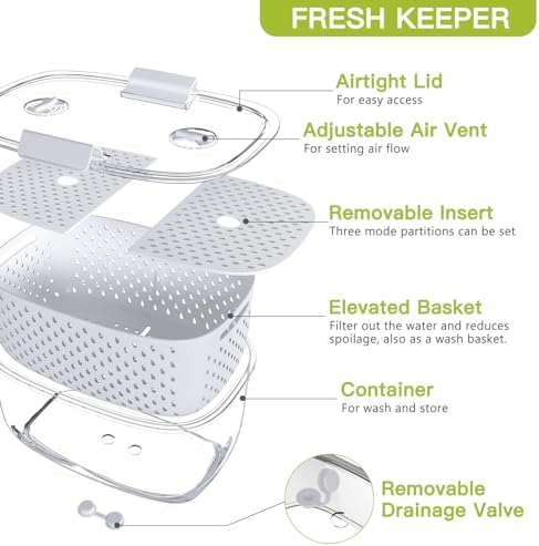 LUXEAR 3-Piece Fruit Storage Containers, White