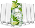 Wlasss Drinking Glasses Set of 6, 16.4 oz Crystal Water Glasses,Tall
