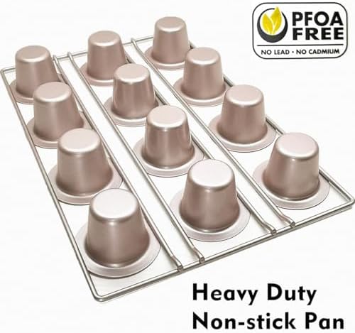 12-Cavity Popover Pan Non-Stick Yorkshire Muffin Puddings Cake Quiches