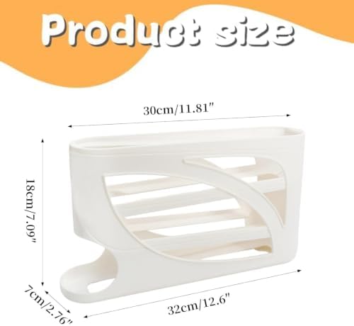 Egg Holder for Fridge, Auto-Rolling Dispenser