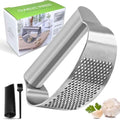 Garlic Press Rocker, Stainless Steel, Peeler and Brush
