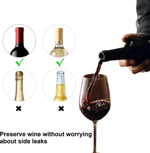 Vacuum Wine Saver Pump with 4 Reusable Stoppers, Silicone Wine Stopper