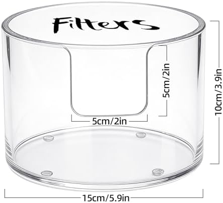 Acrylic Coffee Filter Holder with Lid, Reusable Coffee Filter Storage