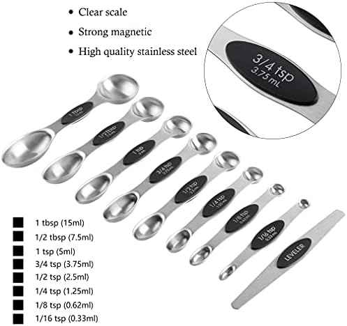 Measuring Cups and Spoons Set of 17 Double Sided Magnetic Measuring Spoons