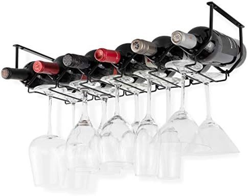 Wallniture Piccola Under Cabinet Wine Rack & Glasses Holder, Kitchen