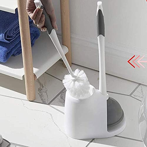 Clorox Toilet Plunger and Brush Set, White and Gray