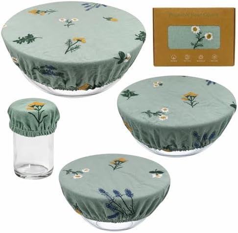 Reusable Bowl Covers, Set of 4, Sage Green