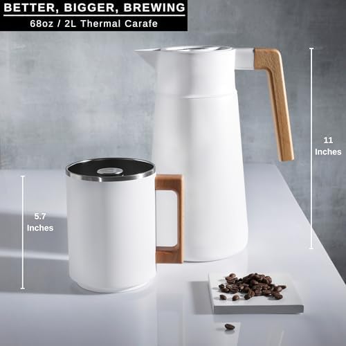 HASTINGS 68 Oz Pour Over Coffee Maker Set, White