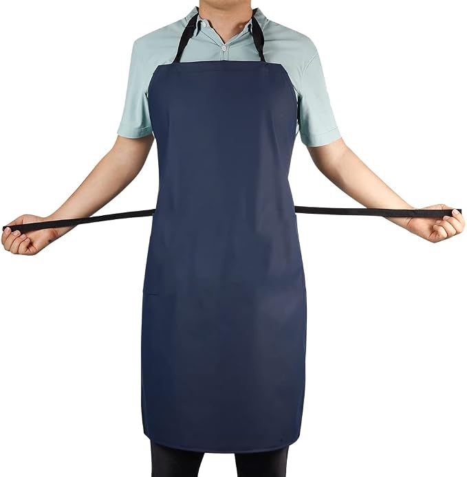 VWELL Waterproof Rubber Vinyl Apron W/ 2 Pockets - Image 2
