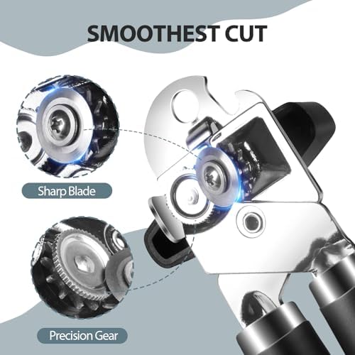 Safring Can Opener Manual, Heavy Duty Handheld Strong Can Opener with