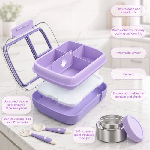Bento Lunch Box with 9oz Stainless Steel Food Jar
