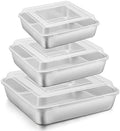 E-far 6/8/9-Inch Square Cake Pan with lid Set, Square Baking Brownie