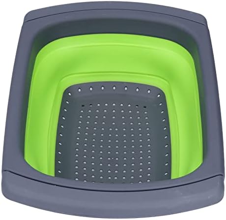 Rengue Collapsible drain basket, foldable silicone colander for fruit