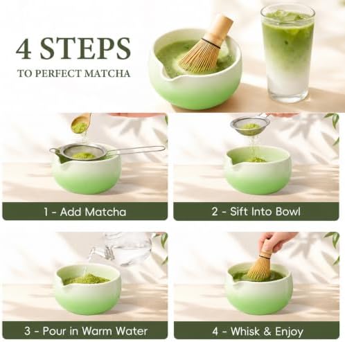Matcha Whisk Set with Ceramic Bowl