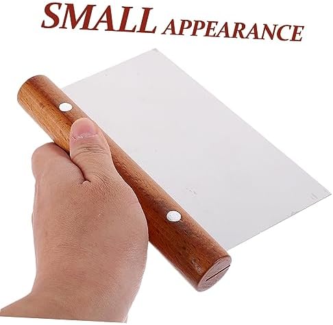 Kitchen Scraper Dough Cutter with Wood Handle Stainless Steel