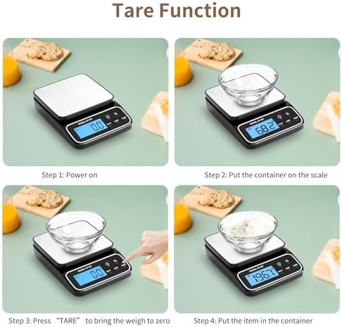 SEMIER Kitchen Scale with 4 Units Percentage and Tare Function