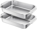 Funnymoom 2 Pcs 15 x 10 Inch Stainless Steel Cake Pan with Handle