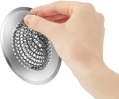 2 Pack Chainlink Sink Drain Strainers, 4.4 Inch