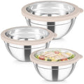 TeamFar Mixing Bowls with Lids, 4.5/3/1.5 QT Stainless Steel Nesting Bowls